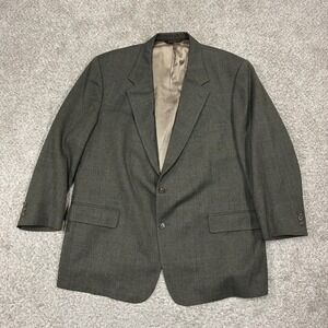 Brooks Brothers Sport Coat 48R Grey Brown Plaid Pure New Wool Made in USA Blazer